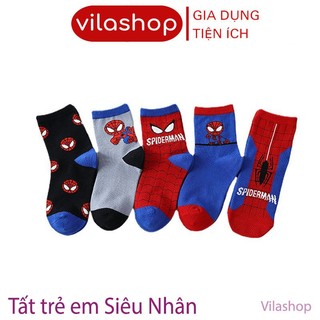 Tất cho bé, tất trẻ em, tất siêu nhân người nhện cho bé trai từ 1 - 12 tuổi
