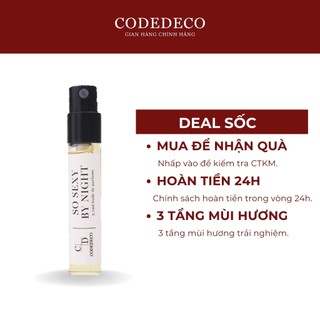 Tinh dầu nước hoa codedeco so sexy by night edp 2.5ml, gợi cảm, ngọt ngào