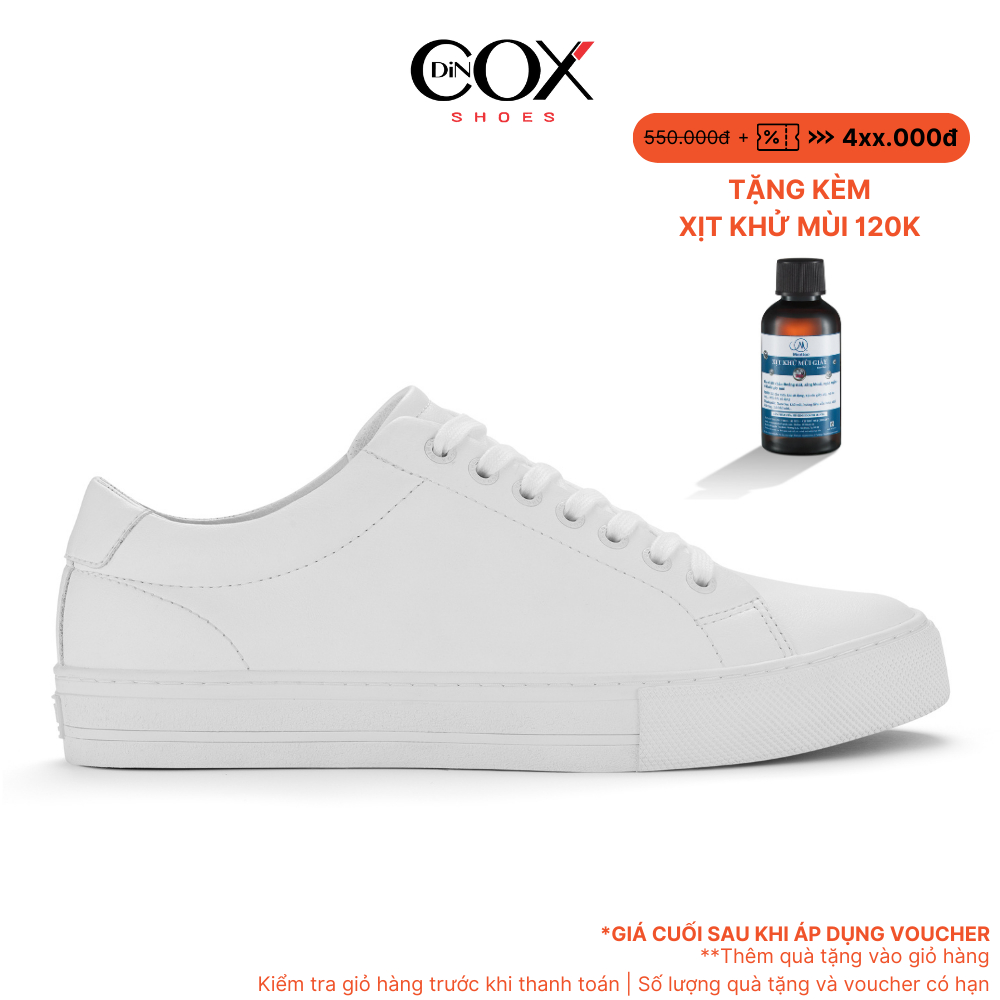 NEW 2024 | Giày Sneaker Da Unisex DINCOX D20 Năng Động Cá Tính White