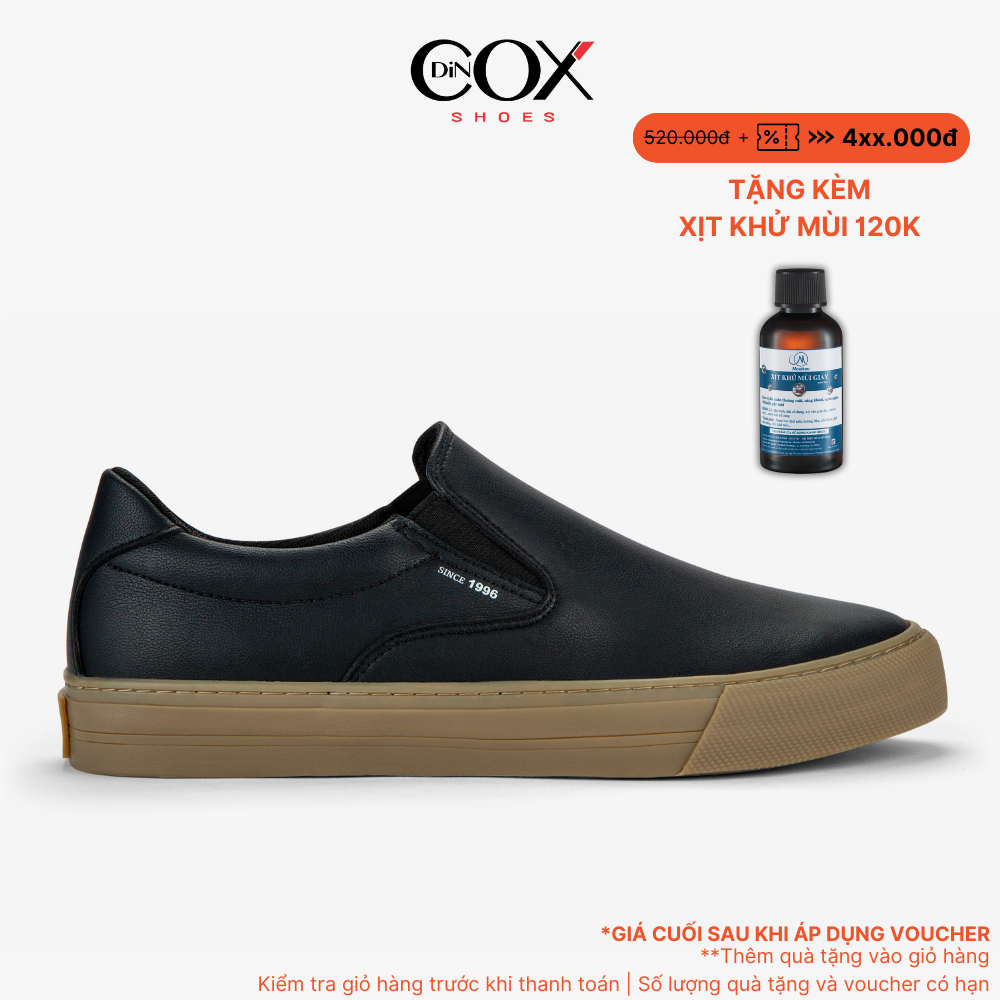 Giày Lười Da Nam DINCOX C38 Đơn Giản, Lịch Lãm Slip on Black