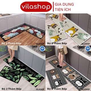 Bộ 2 Thảm Bếp, Thảm Lau Chân Nhà Bếp Chống Trơn Trượt, Thấm Hút Tốt, Kích Thước (120x40cm),(60x40cm)