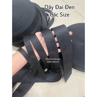 Dây đai đen các size làm túi