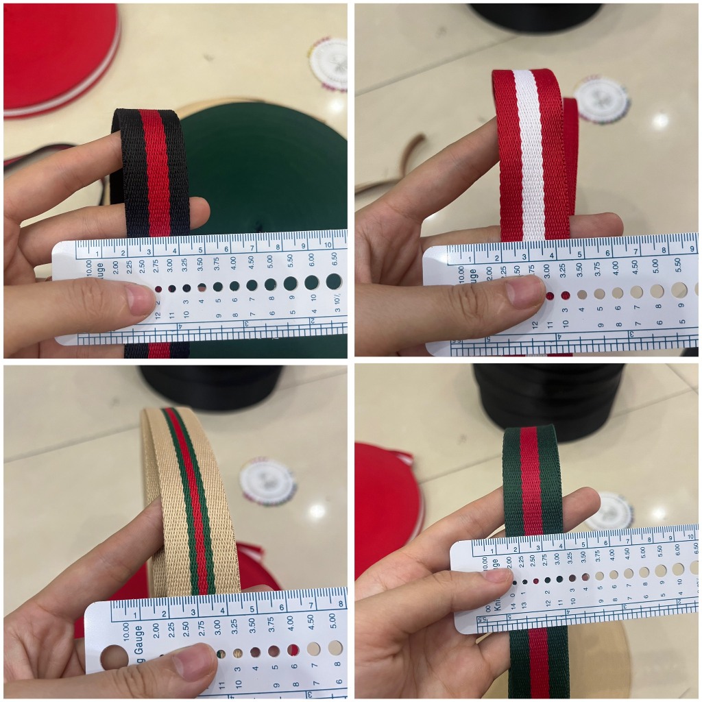 Dây đai sọc bản 2.5cm mỏng 15k/mét