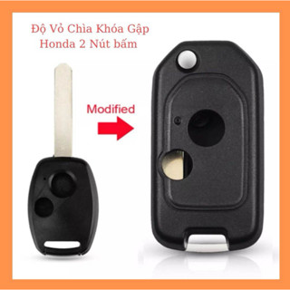  Chìa khoá độ gập theo chìa zin xe Honda Civic City 2 nút 