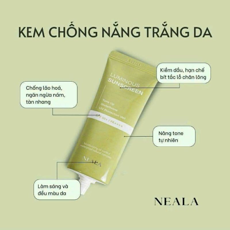 Kem Chống Nắng Neala Luminous Sunscreen 50ml Hàn Quốc.