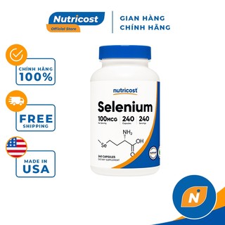 NUTRICOST SELENIUM 100MCG Viên Uống Hỗ Trợ Sức Khỏe, Tăng Cường Hệ Mi ễn Dịch 240 Viên Nhộng