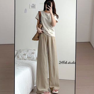  Quần vải nữ đũi cạp chun dáng xuông hack dáng phong cách Hàn Quốc Adorable20ss QAN05 