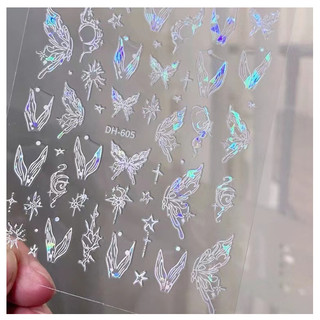 Sticker nail bướm lấp lánh trang trí móng mã mới