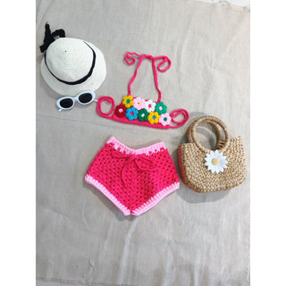 Ảnh thật - Bikini handmade cho bé 2024, đồ bơi hoạ tiết hoa cho bé gái