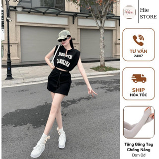 Set áo cotton sát nách  Bridgerton group dáng ngắn in họa tiết thời trang Hàn Quốc 2024
