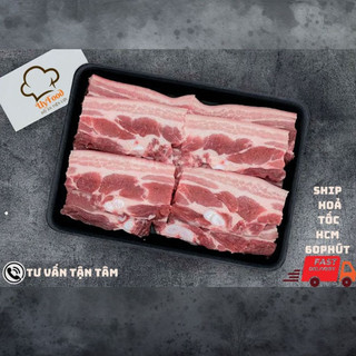 Ba rọi heo rút sườn thái lát bịch 500gr túi hút chân không giao hàng siêu tốc hoả tốc HCM Sài Gòn