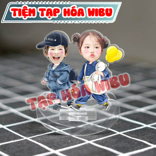 Standee Lắc Lư Lật Đật Acrylic In Theo Yêu Cầu Ghép Mặt Cute Chibi Cặp Đôi Couple Đáng Yêu Phụ Kiện Trang Trí Để Bàn