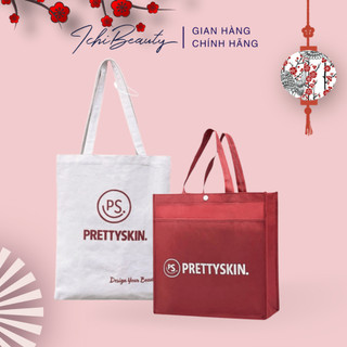 Túi vải PrettySkin sang trọng tinh tế chất liệu bền phù hợp đi chơi đi làm màu đỏ trắng | Ichibeauty.vn