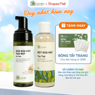Bộ Chăm Sóc Da Gồm Bọt Rửa Mặt Và Bột Taptap Giúp Sạch Mụn Đầu Đen Cỏ Mềm