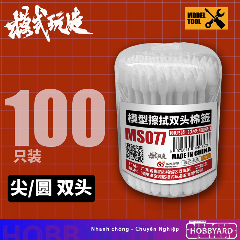 Tăm bông đầu nhọn đầu tròn dùng cho lắp ghép mô hình