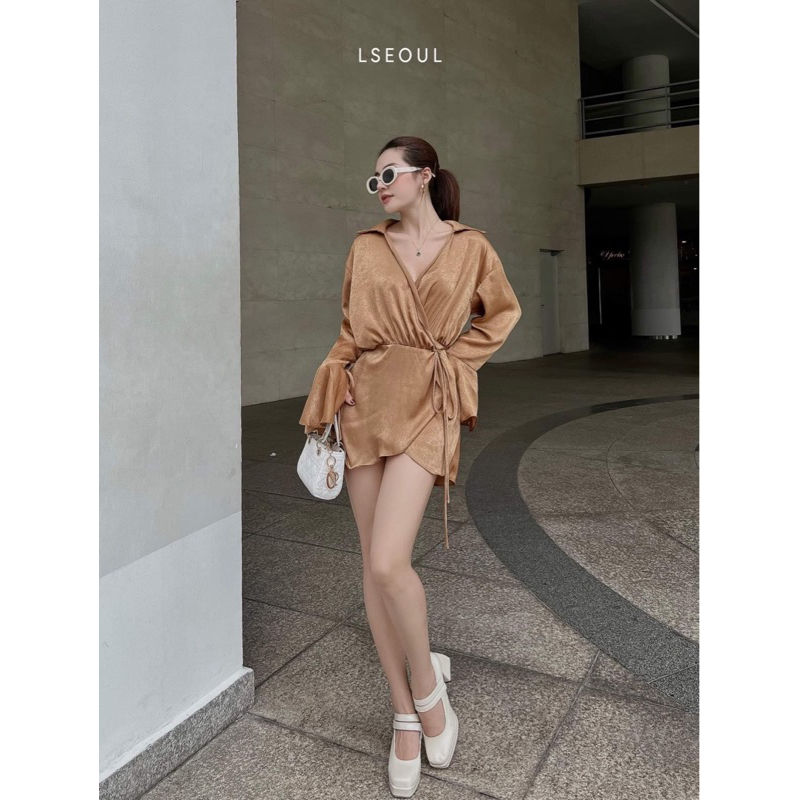 THANH LÝ đầm lụa Lseoul sizeS mặc chụp ảnh 1lần