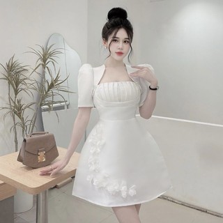 Váy tapta xếp ly eo ngực khâu hạt