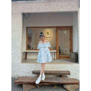 WREN DRESS - Váy hoa trễ vai - SOLID