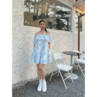 WREN DRESS - Váy hoa trễ vai - SOLID
