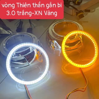 Chụp xi+vòng thiên thần trắng xn vàng gắn bi cầu led oto xe máy