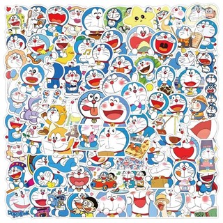 Set 20 60 100 sticker Doraemon dán nón mũ bảo hiểm laptop vali sổ tay đàn guitar điện thoại tủ lạnh xe máy