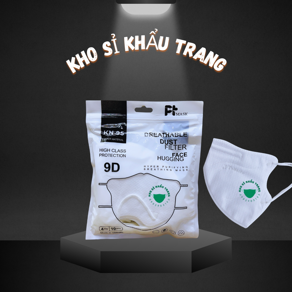 Thùng 100 cái khẩu trang 9D PT mask dành cho người lớn