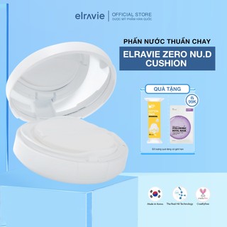 Phấn Nước Thuần Chay Elravie Zero nu.D Cushion Nâng Tông, Làm Sáng, Giữ Ẩm và Làm Dịu Da Hộp 15g Kèm 01 Lõi Thay Thế