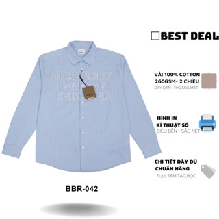 Áo sơ mi BBR London thêu chữ nam nữ cao cấp Áo sơ mi London England kẻ xanh nam nữ mới nhất
