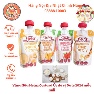 Váng sữa heinz custard úc đủ vị date 2025 mẫu mới