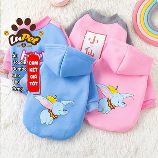 Áo chó mèo, áo hoodie cho chó hình dumbo ,áo chó mèo có nón