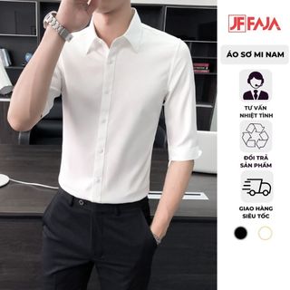 Áo sơ mi nam FAJA  tay dài cổ bẻ áo sơ mi lụa nam dài tay chống nhăn chống xù dáng ôm