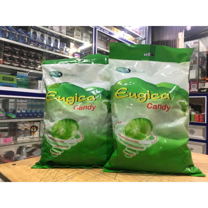 ✅ Kẹo Ngậm Ho Eugica Túi lớn 300viên Sát Khuẩn Giảm Ho