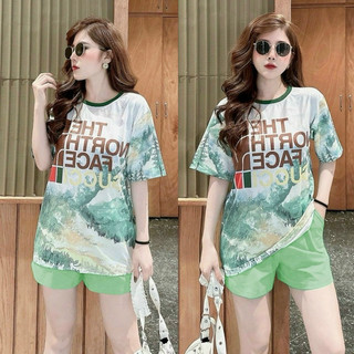 Set bộ short cotton phối họa tiết 3d cao cấp