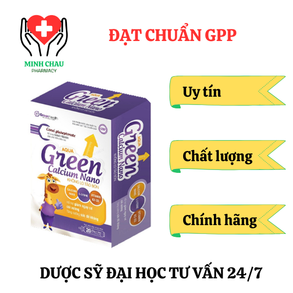 Canxi cho trẻ em Green Canxi Nano hỗ trợ phát triển chiều cao và tăng cường sức khỏe