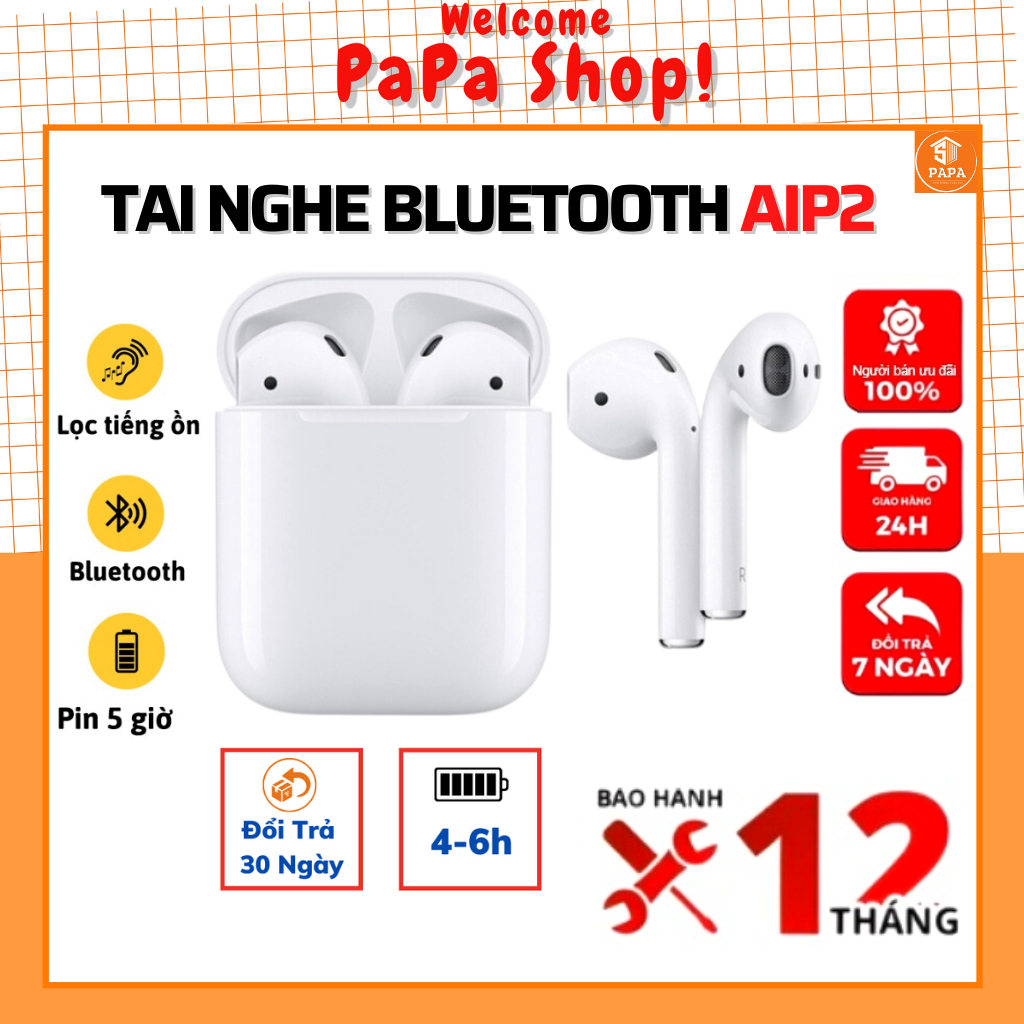 Tai nghe không dây Bluetooth AP2 Full tính năng Pin trâu 4-6h, Định Vị, thay tên mọi loại máy [PAPA 799]
