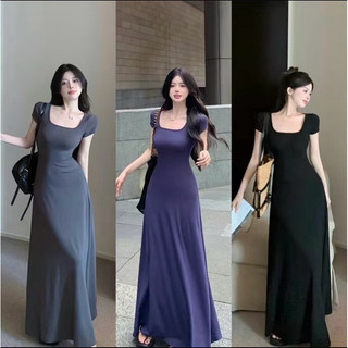 đầm xoè dài tay ngắn cổ vuông bigisize 40-120kg |TUYỀN SALLY|