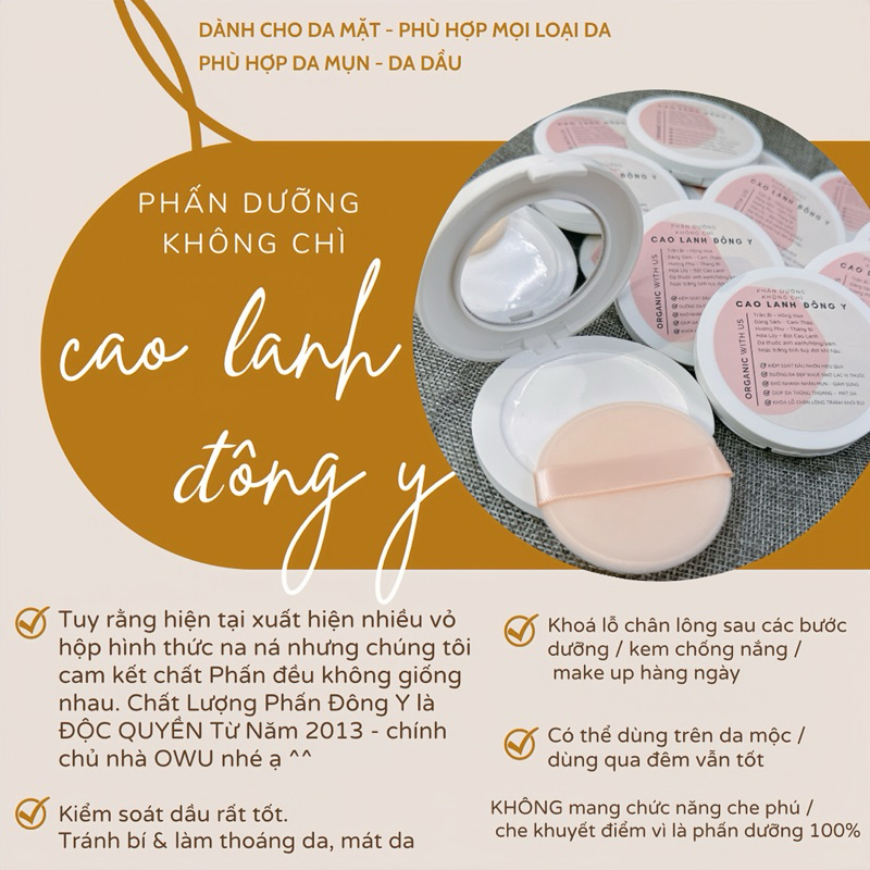 *Tháng 8-9 Về Hàng Lại*  [Không Chì] Phấn Dưỡng Da - Cao Lanh Đông Y - The Owu