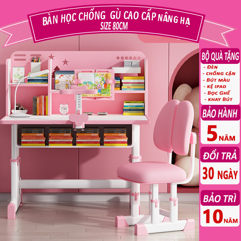 Bàn học chống gù chống cận, tăng chỉnh độ cao ,bàn học sinh trẻ em thông minh E01 bộ bàn chống gù cho bé | BigBuy360 - bigbuy360.vn