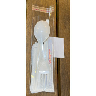 Set 100 Combo OPP Muỗng Nhựa - Nĩa nhựa - Thìa - Tăm - Giấy ăn - Lời cảm ơn dùng cho đồ ăn mang đi