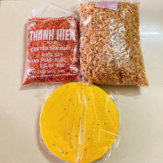  Sét bánh tráng nướng mè vàng 3 món 1 kg bánh tráng nướng + 1kg hành phi sẵn +500 tép xấy ăn liền 
