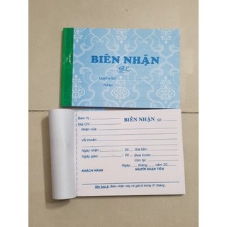 Biên nhận 2 liên 100 tờ, biên nhận, biên lai 2 liên