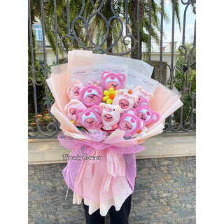 Bó hoa Loopy mix hoa vải nhà Tien’s flower