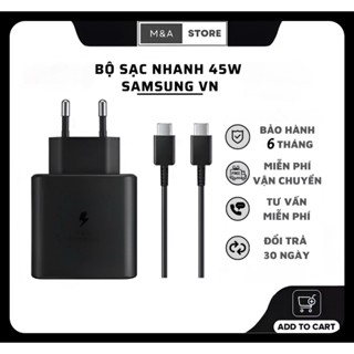 Sạc nhanh 45W, Củ sạc nhanh 45W + cáp sạc nhanh type c to type c cho dòng Note 20, S20 - BH 6th