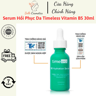 Serum Hồi Phục Da Timeless Vitamin B5 Hyaluronic Acid 30ml Cấp Nước, Phục Hồi Da, se khít lỗ chân lông