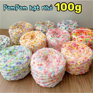  Sợi Pom Pom nội địa Trung 100g dùng để mix cùng len khác 