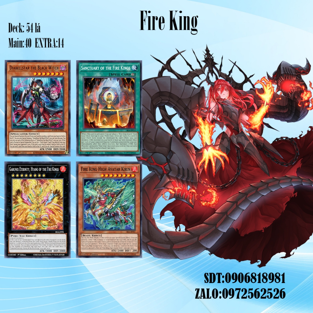  Bài YuGiOh - Bộ 54 lá bài Fire King-Snake eyes Deck - Card Game VN Giá Rẻ