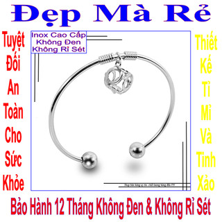 Vòng tay inox nữ đẹp - Cam kết 1 đổi 1 nếu đen và gỉ sét