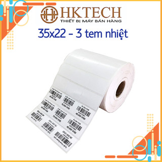 [In Nhiệt] Giấy in Mã Vạch 35x22 mm Loại 3 Tem 1 Hàng - 3 Tem Giấy In Mã Vạch 3 Tem 35x22 mm (Cuộn 30 Mét)