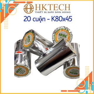 [20 Cuộn] Cuộn Giấy In Hoá Đơn K80x45 Akira Chất Lượng Cao, Giấy In Hoá Đơn K80 Đường Kính 45mm