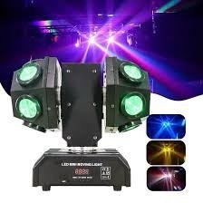 Đèn moving 2 đầu 12 mắt laser xoay 360 độ phù hợp cho phòng bay, sân khấu, b.ar, Kar.aoke